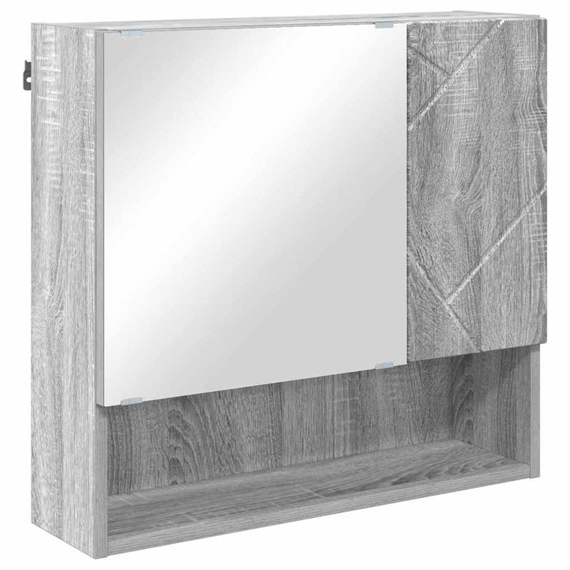vidaXL Tükörszekrény polcokkal Szürke sonoma 59 x 17 x 55 cm Faanyag