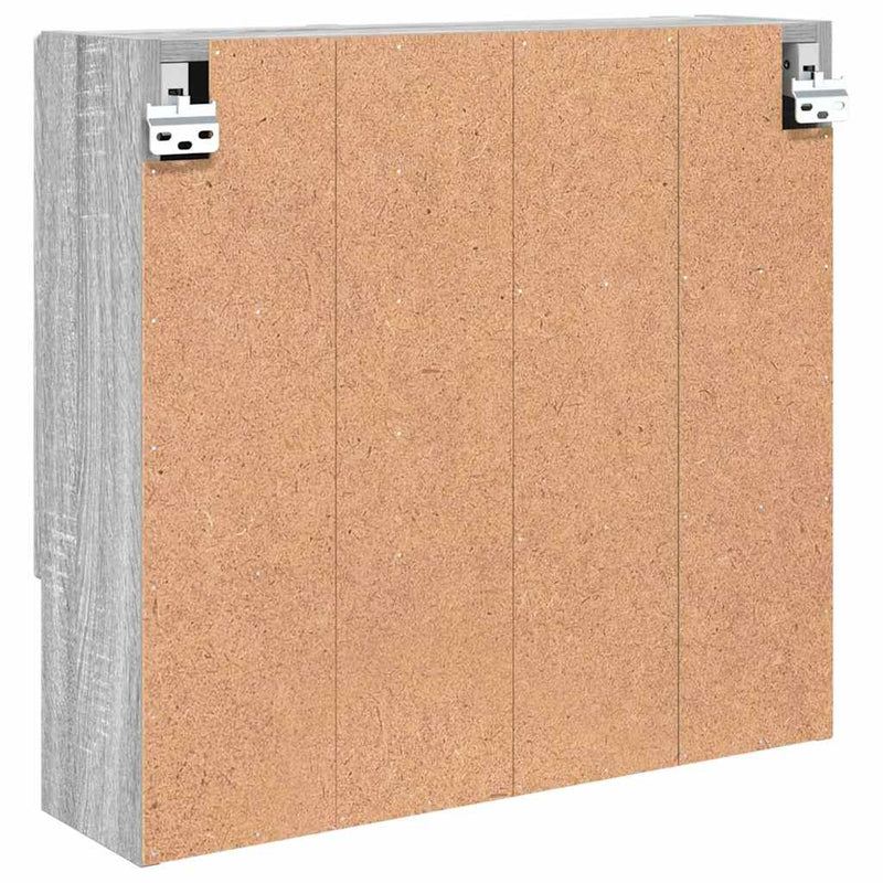 vidaXL Tükörszekrény polcokkal Szürke sonoma 59 x 17 x 55 cm Faanyag
