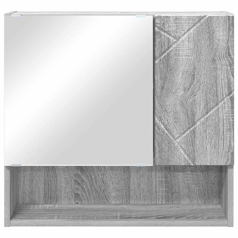 vidaXL Tükörszekrény polcokkal Szürke sonoma 59 x 17 x 55 cm Faanyag