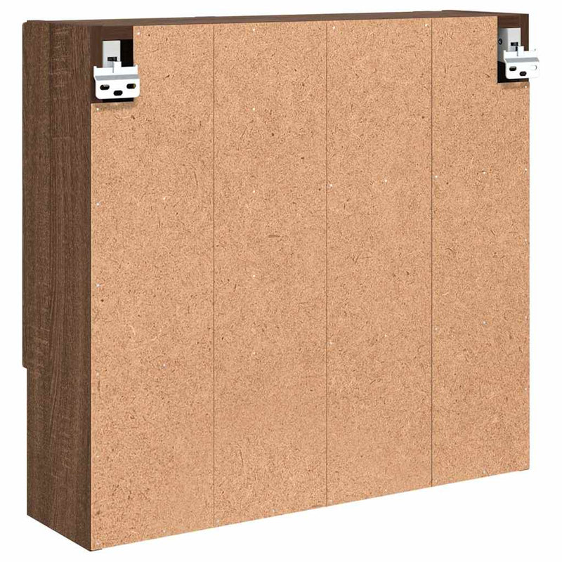 vidaXL Tükörszekrény polcokkal barna tölgy 59 x 17 x 55 cm Faanyag