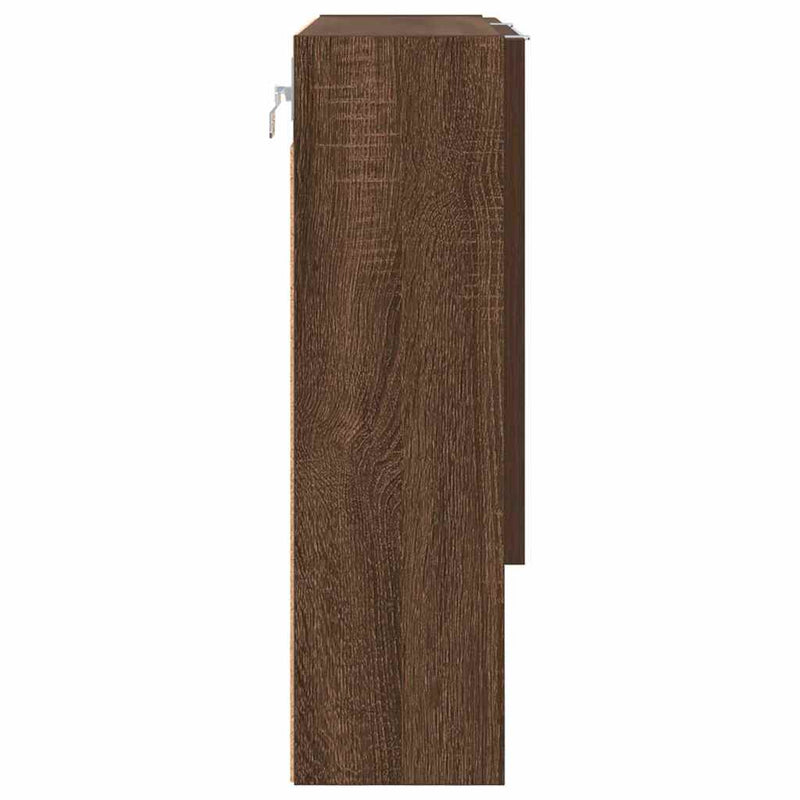 vidaXL Tükörszekrény polcokkal barna tölgy 59 x 17 x 55 cm Faanyag