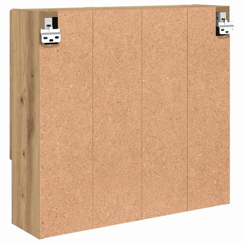 vidaXL Tükörszekrény polcokkal kézműves tölgy 59 x 17 x 55 cm Faanyag