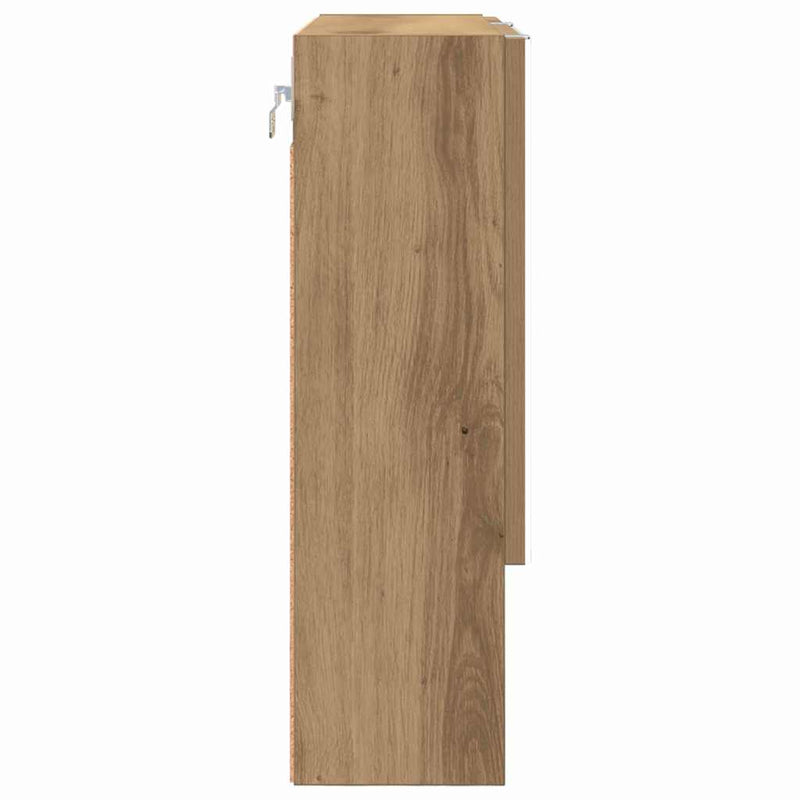 vidaXL Tükörszekrény polcokkal kézműves tölgy 59 x 17 x 55 cm Faanyag