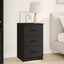 vidaXL Éjjeliszekrény fiókkal Fekete 38 x 38 x 66 cm Faanyag