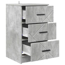 vidaXL Éjjeliszekrény fiókkal Beton szürke 38 x 38 x 66 cm Faanyag