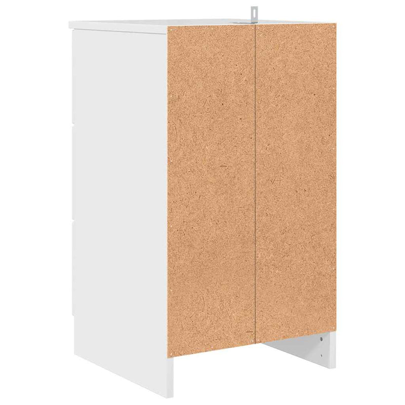 vidaXL Éjjeliszekrény fiókkal Magasfényű fehér 38 x 38 x 66 cm Faanyag