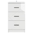 vidaXL Éjjeliszekrény fiókkal Magasfényű fehér 38 x 38 x 66 cm Faanyag