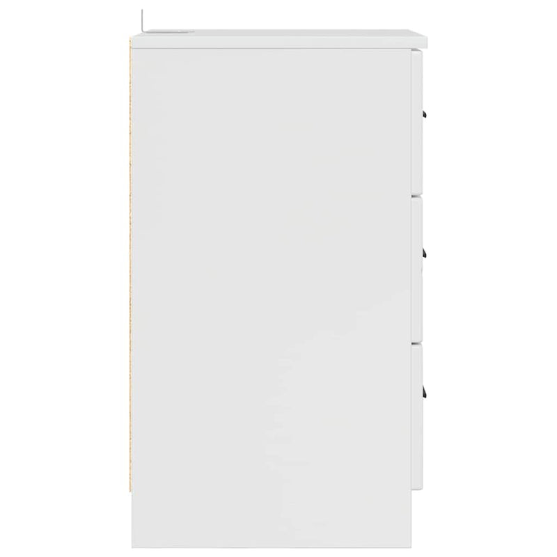 vidaXL Éjjeliszekrény fiókkal Magasfényű fehér 38 x 38 x 66 cm Faanyag