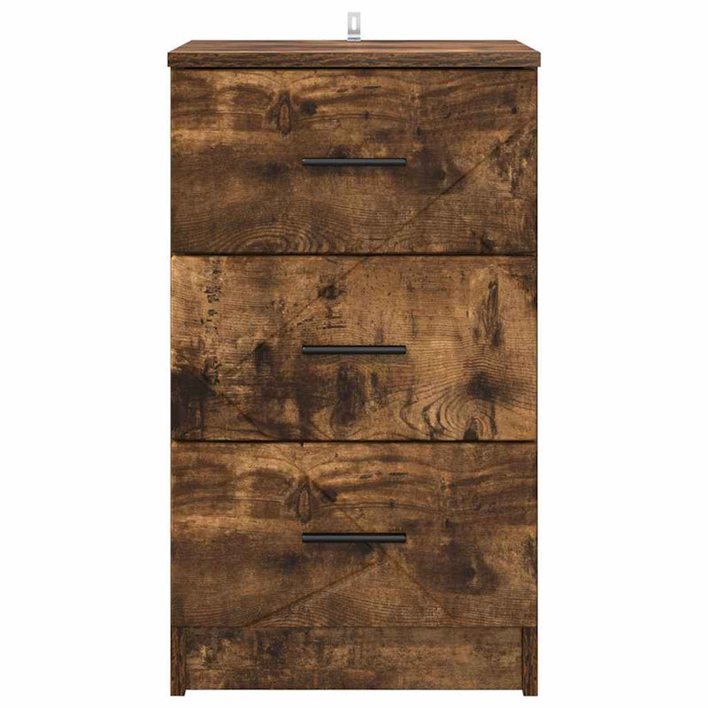 vidaXL Éjjeliszekrény fiókkal Füstölt tölgy 38 x 38 x 66 cm Faanyag