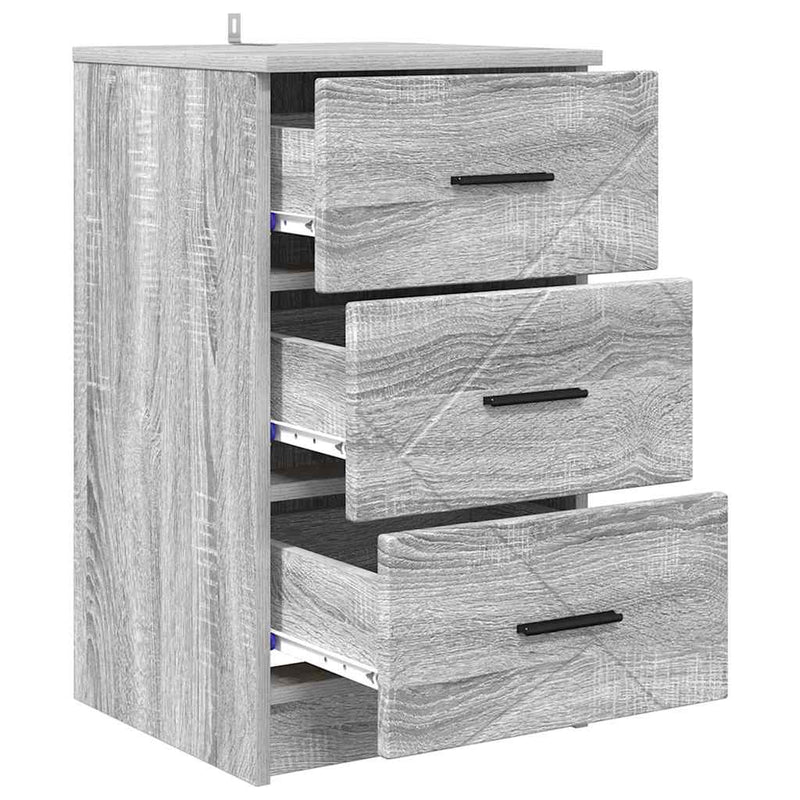 vidaXL Éjjeliszekrény fiókkal Szürke sonoma 38 x 38 x 66 cm Faanyag