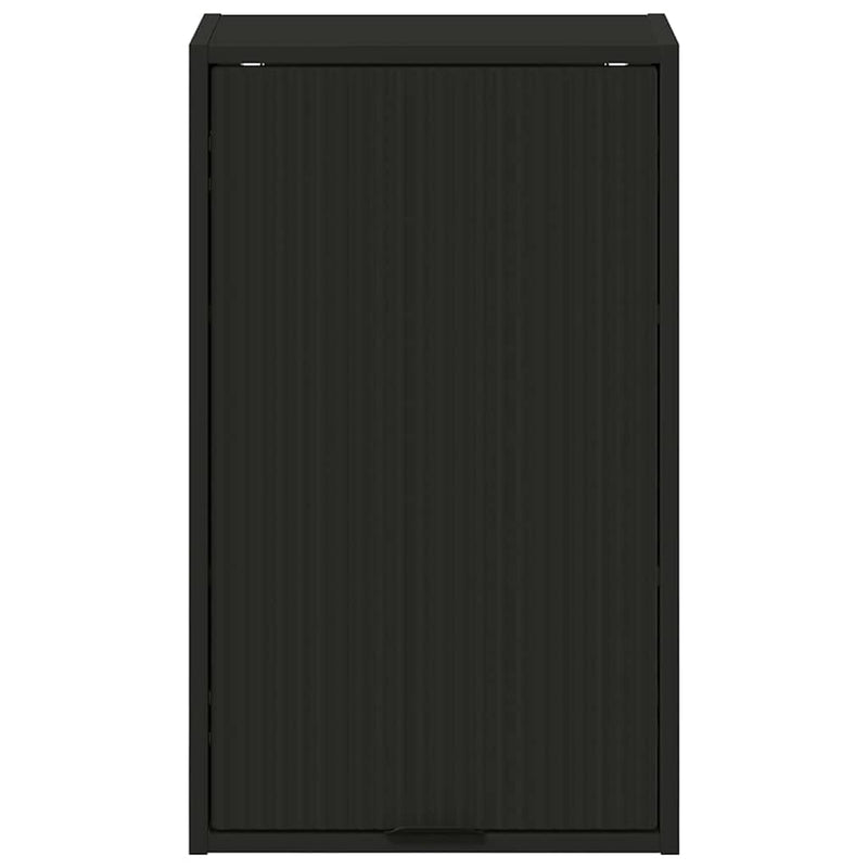 vidaXL Fürdőszoba Székény tárolóval Fekete 39 x 23.5 x 65 cm Faanyag