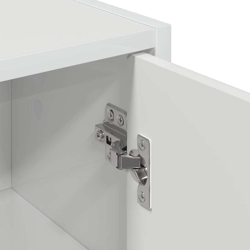 vidaXL Fürdőszoba Székény Magasfényű fehér 39 x 23.5 x 65 cm Faanyag