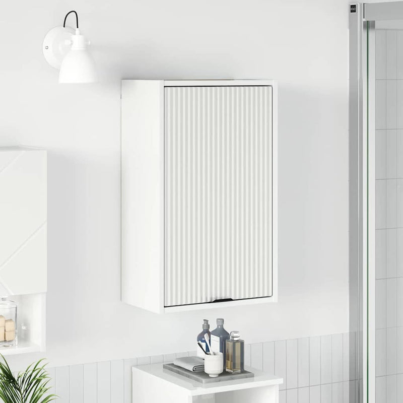 vidaXL Fürdőszoba Székény Magasfényű fehér 39 x 23.5 x 65 cm Faanyag