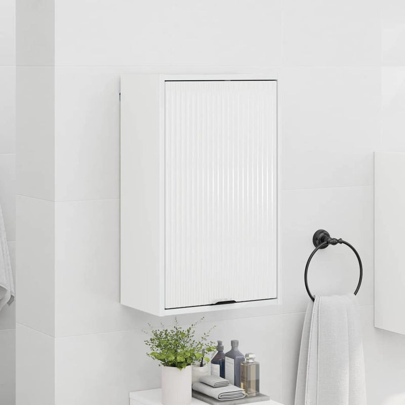 vidaXL Fürdőszoba Székény Magasfényű fehér 39 x 23.5 x 65 cm Faanyag