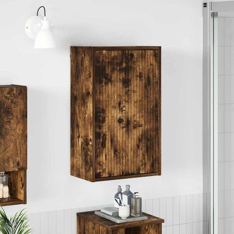 vidaXL Fürdőszoba Székény Füstölt tölgy 39 x 23.5 x 65 cm Faanyag