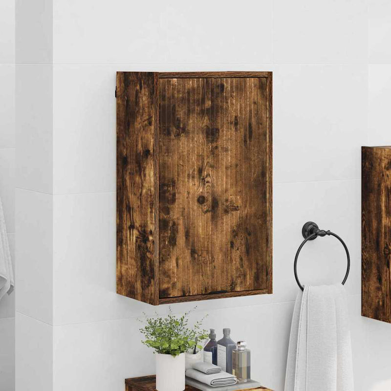 vidaXL Fürdőszoba Székény Füstölt tölgy 39 x 23.5 x 65 cm Faanyag