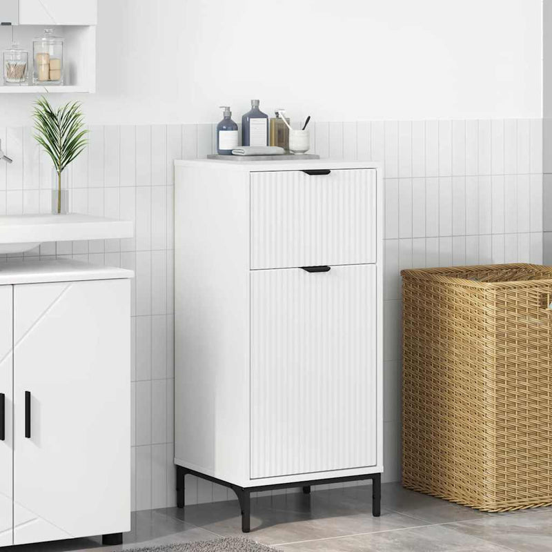 vidaXL Fürdőszoba Székény fiókkal Fehér 39.5 x 36 x 88 cm Faanyag