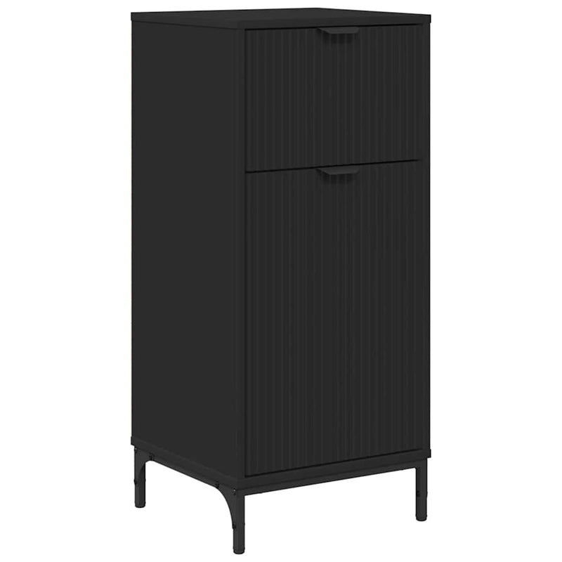 vidaXL Fürdőszoba Székény fiókkal Fekete 39.5 x 36 x 88 cm Faanyag