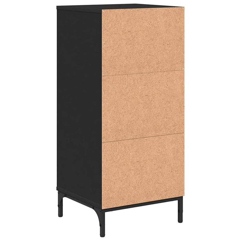 vidaXL Fürdőszoba Székény fiókkal Fekete 39.5 x 36 x 88 cm Faanyag