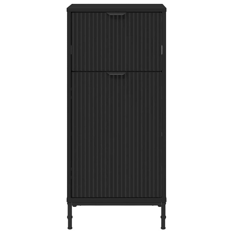 vidaXL Fürdőszoba Székény fiókkal Fekete 39.5 x 36 x 88 cm Faanyag