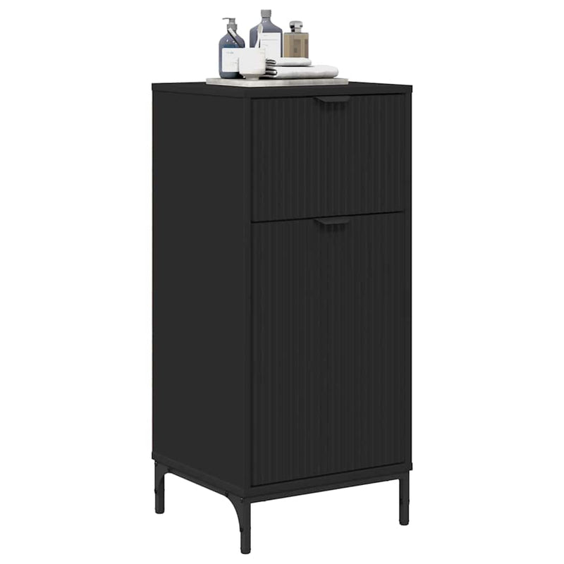 vidaXL Fürdőszoba Székény fiókkal Fekete 39.5 x 36 x 88 cm Faanyag