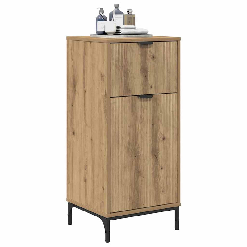 vidaXL Fürdőszoba Székény kézműves tölgy 39.5 x 36 x 88 cm Faanyag