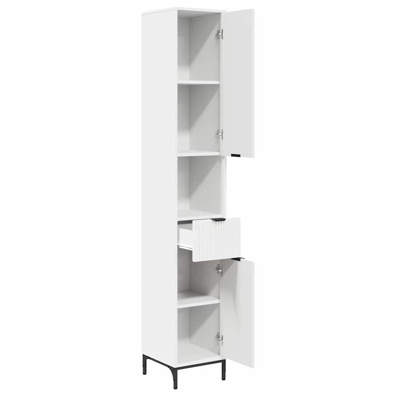 vidaXL Fürdőszobai magas szekrény Fehér 31.5 x 33 x 190 cm Faanyag