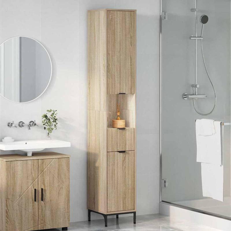 vidaXL Fürdőszobai magas szekrény sonoma tölgy 31.5 x 33 x 190 cm
