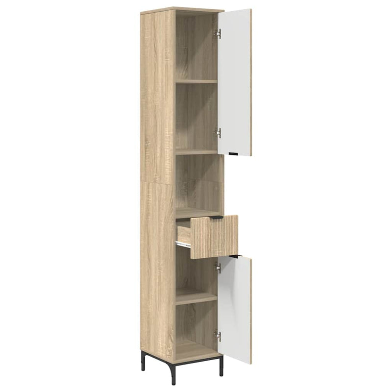 vidaXL Fürdőszobai magas szekrény sonoma tölgy 31.5 x 33 x 190 cm