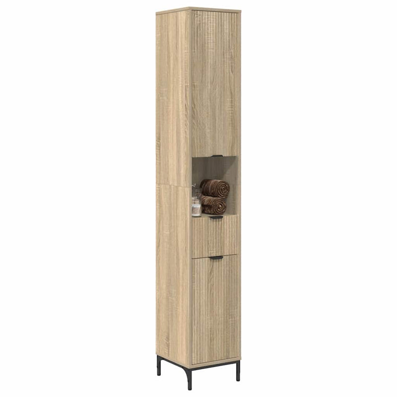 vidaXL Fürdőszobai magas szekrény sonoma tölgy 31.5 x 33 x 190 cm