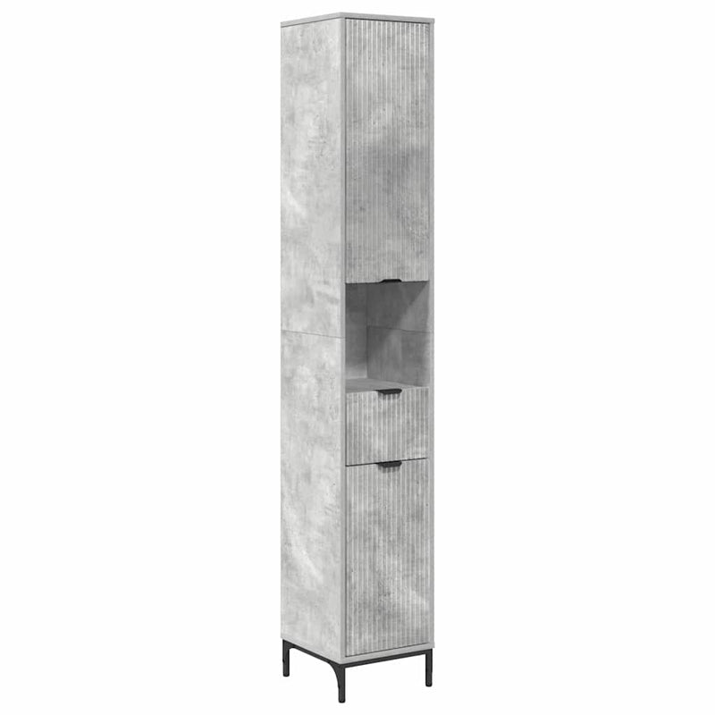 vidaXL Fürdőszobai magas szekrény Beton szürke 31.5 x 33 x 190 cm