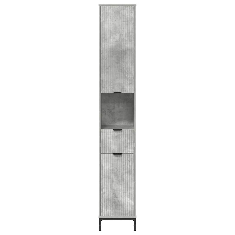 vidaXL Fürdőszobai magas szekrény Beton szürke 31.5 x 33 x 190 cm