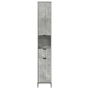 vidaXL Fürdőszoba Székény fiókkal Beton Szürke 31,5 x 33 x 190 cm