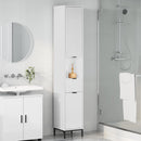 vidaXL Fürdőszoba Székény fiókkal Magas Fényű Fehér 31,5 x 33 x 190 cm