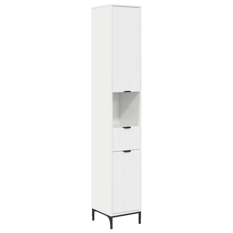 vidaXL Fürdőszobai magas szekrény Magasfényű fehér 31.5 x 33 x 190 cm