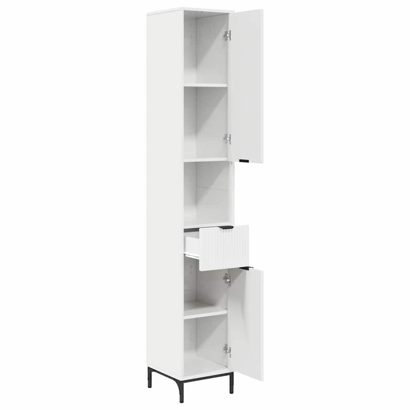 vidaXL Fürdőszobai magas szekrény Magasfényű fehér 31.5 x 33 x 190 cm