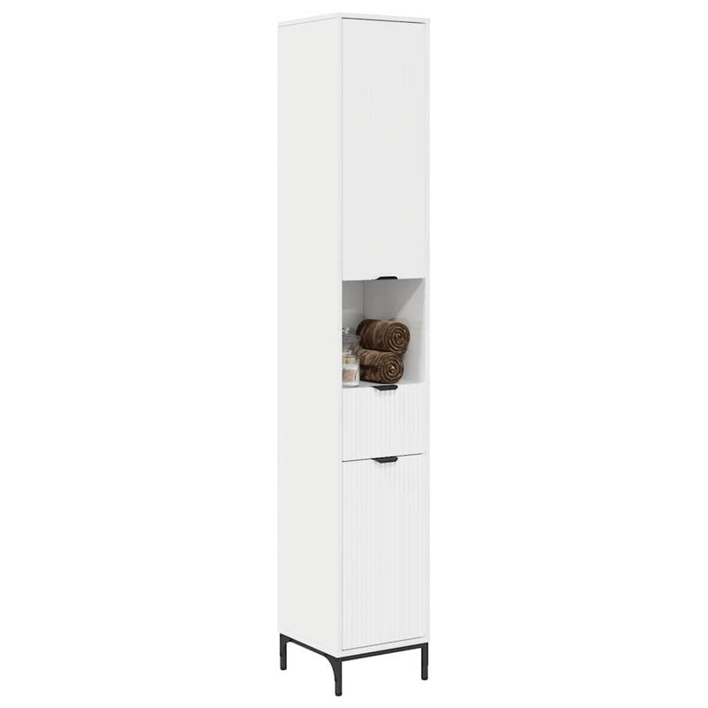vidaXL Fürdőszobai magas szekrény Magasfényű fehér 31.5 x 33 x 190 cm