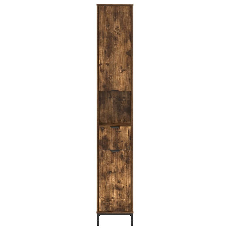 vidaXL Fürdőszobai magas szekrény Füstölt tölgy 31.5 x 33 x 190 cm