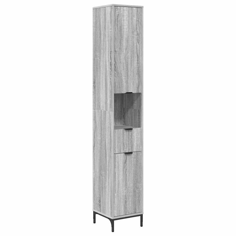vidaXL Fürdőszobai magas szekrény Szürke sonoma 31.5 x 33 x 190 cm