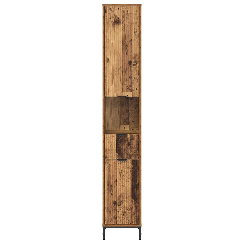 vidaXL Fürdőszobai magas szekrény Régi fa 31.5 x 33 x 190 cm Faanyag