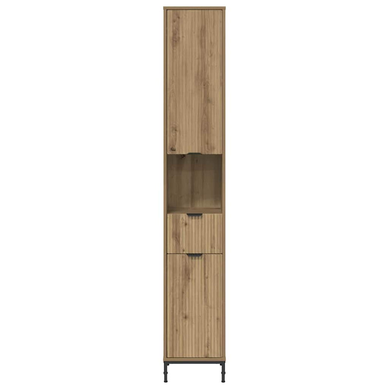 vidaXL Fürdőszobai magas szekrény kézműves tölgy 31.5 x 33 x 190 cm