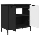 vidaXL Fürdőszobai mosdószekrény Fekete 60,5 x 33,5 x 61 cm Faanyag