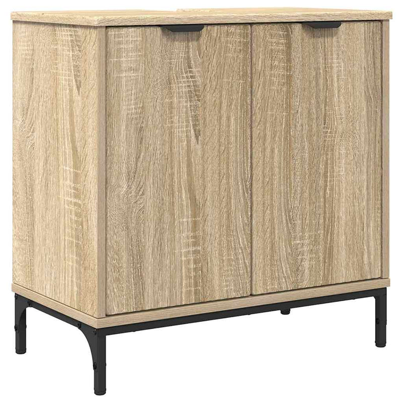 vidaXL Fürdőszobai mosdószekrény sonoma tölgy 60.5 x 33.5 x 61 cm
