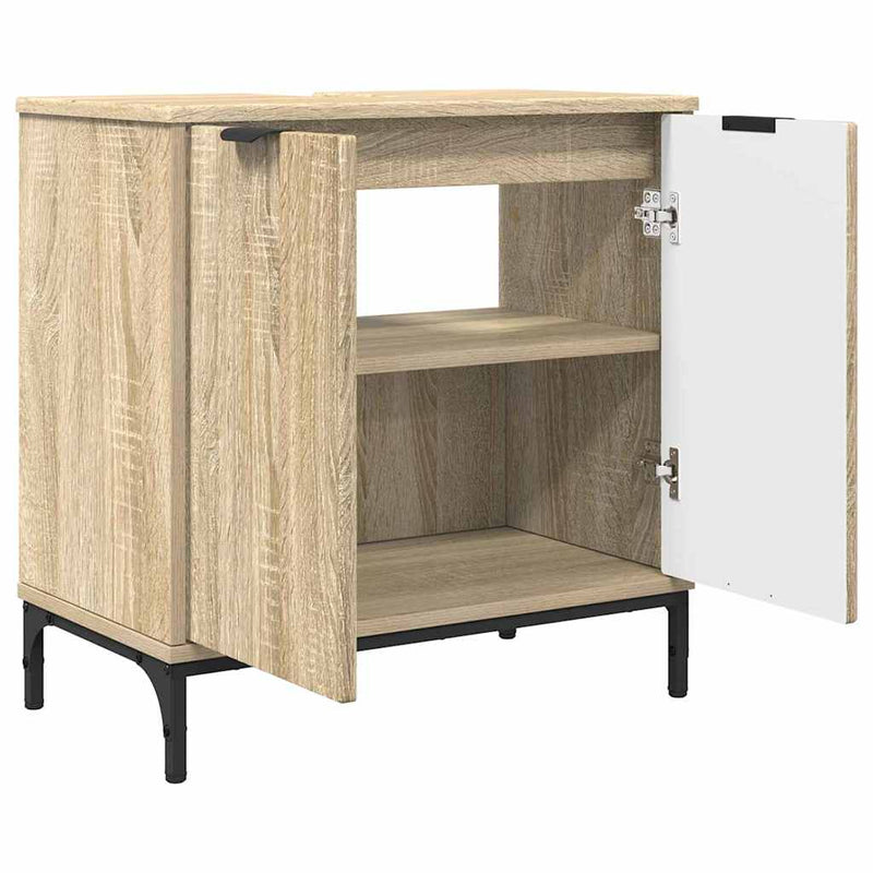 vidaXL Fürdőszobai mosdószekrény sonoma tölgy 60.5 x 33.5 x 61 cm
