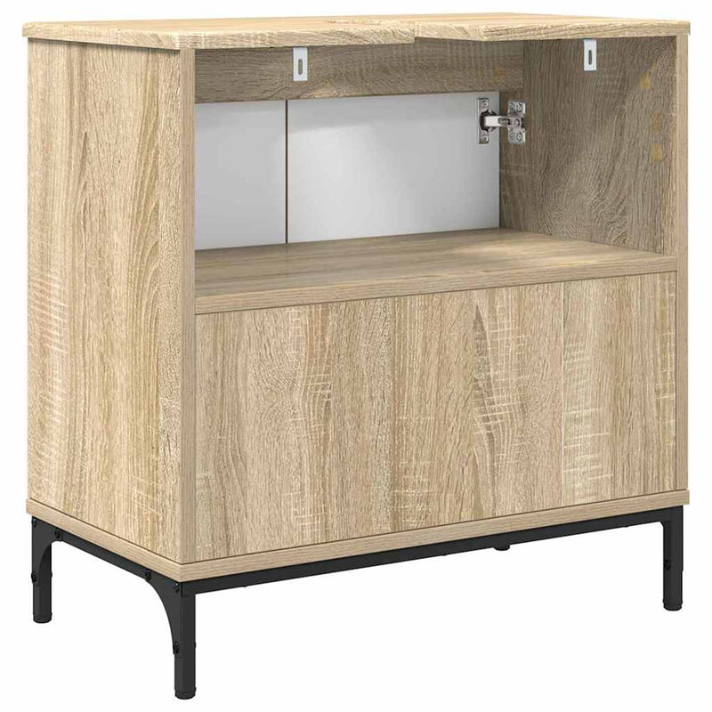 vidaXL Fürdőszobai mosdószekrény sonoma tölgy 60.5 x 33.5 x 61 cm