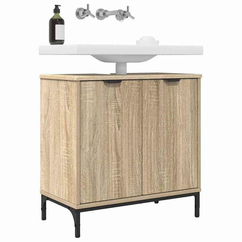 vidaXL Fürdőszobai mosdószekrény sonoma tölgy 60.5 x 33.5 x 61 cm