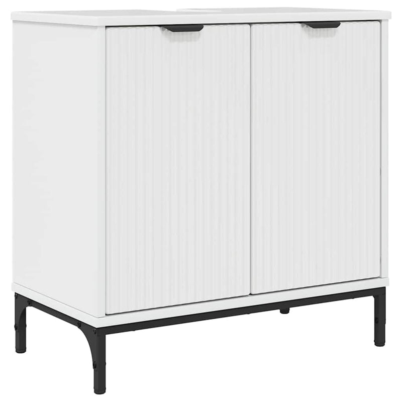 vidaXL Fürdőszobai mosdószekrény Magasfényű fehér 60.5 x 33.5 x 61 cm