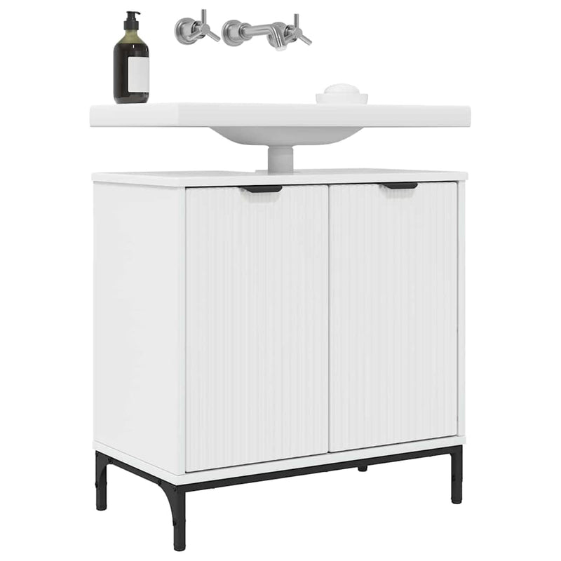 vidaXL Fürdőszobai mosdószekrény Magasfényű fehér 60.5 x 33.5 x 61 cm
