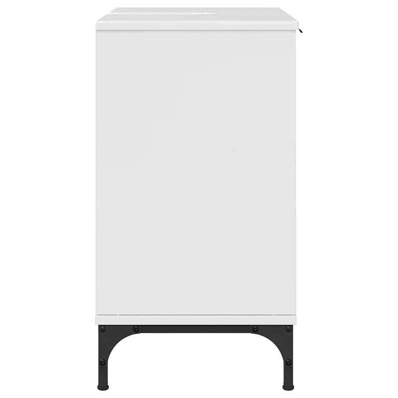 vidaXL Fürdőszobai mosdószekrény Magasfényű fehér 60.5 x 33.5 x 61 cm