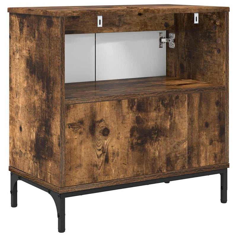 vidaXL Fürdőszobai mosdószekrény Füstölt tölgy 60.5 x 33.5 x 61 cm
